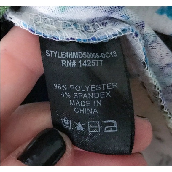 Haute Monde Blue Floral Mini Dress Small Medium Pleated Plunging Neckline Summer - Picture 3 of 4